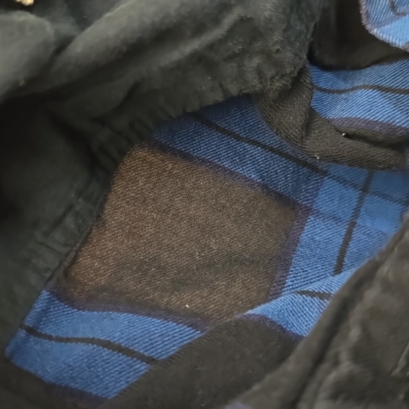 BURBERRY BRIT  Blue and Black Checkered Plaid Flannel Women's Shirt Sz XL - Picture 3 of 7